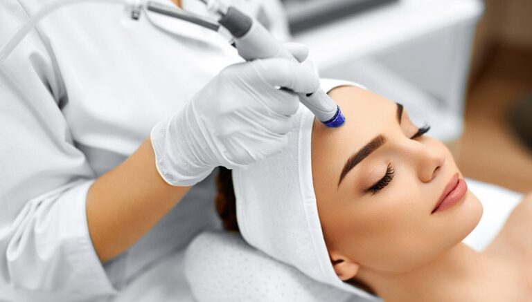 Face Skin Care. Facial Hydro Microdermabrasion Peeling Treatment